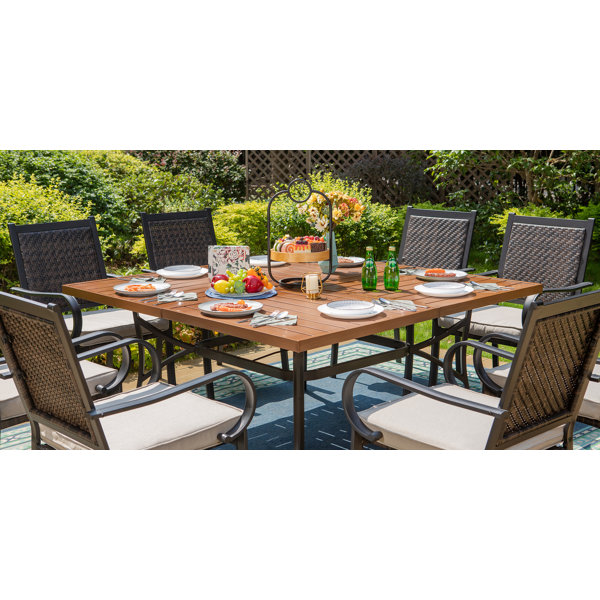 Lark Manor Ballarat 8 Person Square Outdoor Dining Set with Cushions